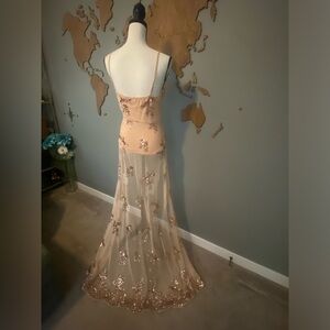 Stunning Gold Sequin Illusion Bodysuit